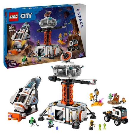 LEGO® 60438 City La Station Spatiale et la Base de Lancement de Fusées, Jouet sur L'Espace, avec Robot et 6 Minifigurines GRIS 1 - vertbaudet enfant 