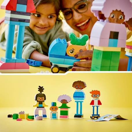 LEGO® 10423 DUPLO Ma Ville Personnages à Construire aux Différentes Émotions, Jouet avec 71 Briques avec 5 Personnages BLEU 4 - vertbaudet enfant 