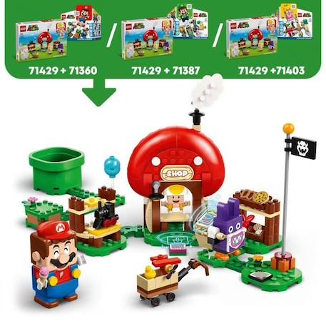LEGO® 71429 Super Mario Ensemble d’Extension Carottin et la Boutique Toad, Jouet pour Enfants Dès 6 Ans avec 2 Figurines ROUGE 3 - vertbaudet enfant 
