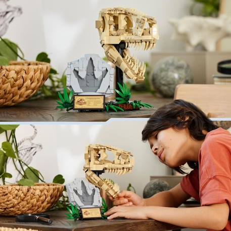 LEGO® 76964 Jurassic World Les Fossiles de Dinosaures : Le Crâne du T. Rex, Jouet de Dino, Déco pour la Chambre d'Enfant BLANC 5 - vertbaudet enfant 