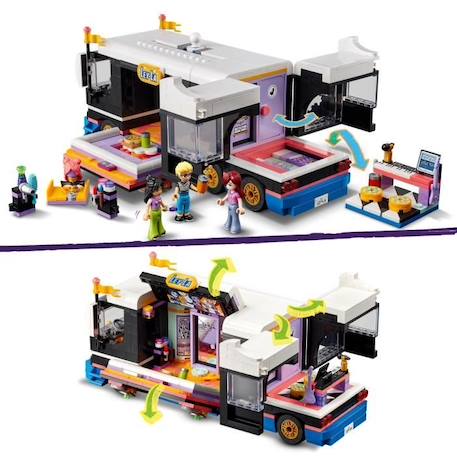 LEGO® 42619 Friends Le Tourbus de la Star de la Pop, Jouet Musical avec 4 Mini-Poupées, Cadeau pour Enfants Dès 8 Ans NOIR 3 - vertbaudet enfant 