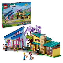 Jouet-LEGO® 42620 Friends Les Maisons Familiales d’Olly et de Paisley, Jouet de Poupée avec Figurines et Accessoires
