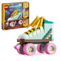 -LEGO® 31148 Creator 3en1 Les Patins à Roulettes Rétro, Jouet avec Mini-Skateboard et Boombox, Décoration Rétro