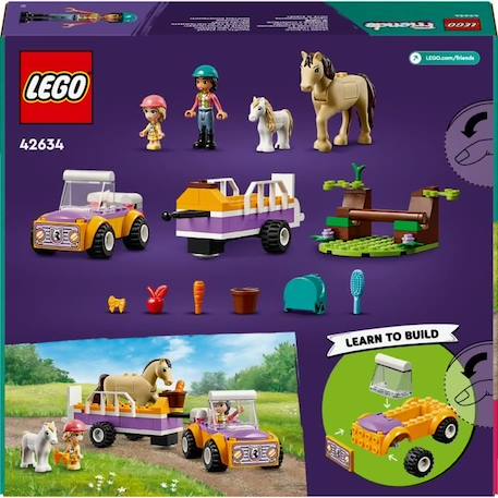 LEGO® 42634 Friends La Remorque du Cheval et du Poney, Jouet avec Figurines Liann, Zoya et 2 Figurines d'Animaux VERT 6 - vertbaudet enfant 