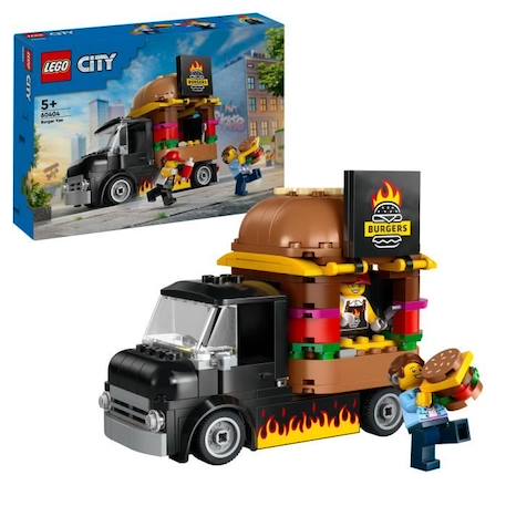 LEGO® 60404 City Le Food-truck de Burgers, Jouet de Camionnette, Jeu Imaginatif avec Camionnette et Minifigurines ROUGE 1 - vertbaudet enfant 