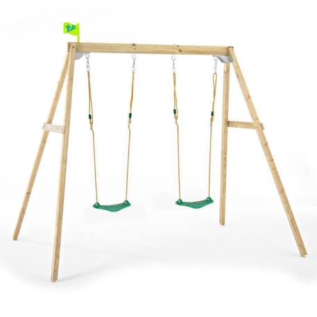 Portique forest tp toys 2 balancoires / kit d'ancrage h.200 cm MARRON 1 - vertbaudet enfant 