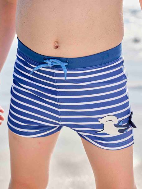 Shorty de bain requin garçon rayé bleu 5 - vertbaudet enfant 