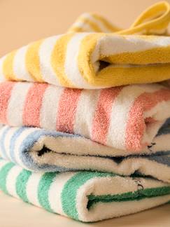 Linge de maison et décoration-Linge de bain bébé-Poncho de bain enfant à rayures personnalisable