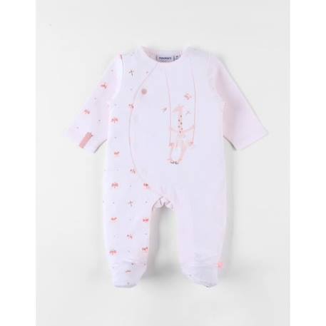 Bébé-Pyjama 1 pièce imprimé papillons et girafe en jersey clair