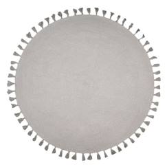 Linge de maison et décoration-Tapis enfant coton rond gris argent Joséphine Gris - 140 cm - Nattiot