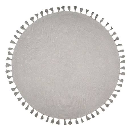 Tapis enfant coton rond gris argent Joséphine Gris - 140 cm - Nattiot GRIS 1 - vertbaudet enfant 