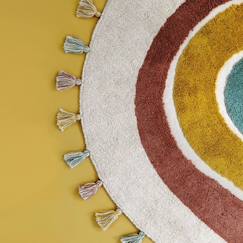 Linge de maison et décoration-Décoration-Tapis Rainbow Coton Multicolore rond Ø110 - Nattiot