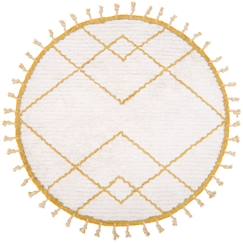 Tapis enfant Côme tufté machine en coton coloris mangue rond Ø120 - Nattiot  - vertbaudet enfant