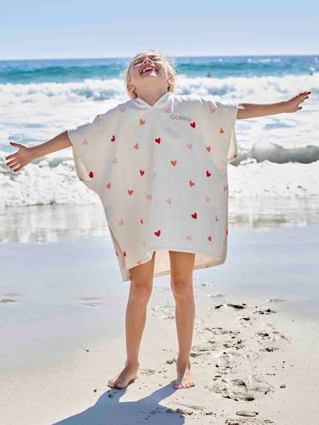 Poncho de bain enfant personnalisable COEURS, avec coton recyclé blanc imprimé 9 - vertbaudet enfant 