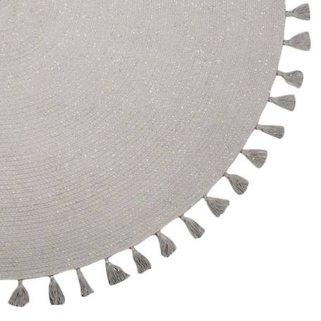 Tapis enfant coton rond gris argent Joséphine Gris - 140 cm - Nattiot GRIS 2 - vertbaudet enfant 