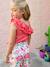 T-shirt à volant asymétrique fille corail+écru+vert sauge 5 - vertbaudet enfant 