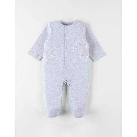 Pyjama naissance 1 pièce éléphant en jersey chiné GRIS 1 - vertbaudet enfant 