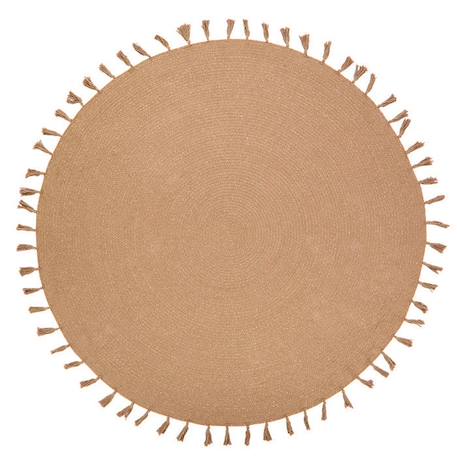 Tapis enfant Lisette tressé main en coton / lurex amande Ø140 - Nattiot MARRON 2 - vertbaudet enfant 