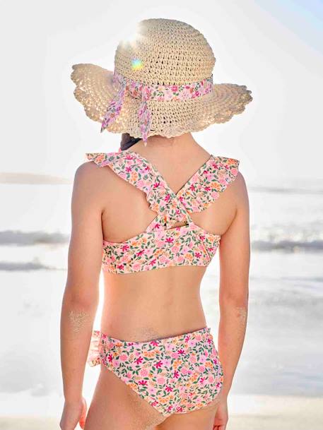 Maillot de bain 2 pièces imprimé fleuri rose pâle+vert imprimé 7 - vertbaudet enfant 