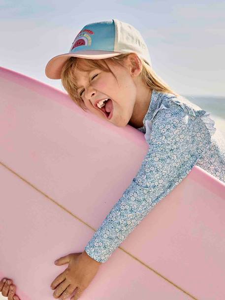 Maillot de bain 1 pièce fille bleu grisé 6 - vertbaudet enfant 