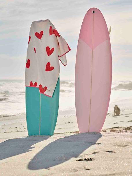 Serviette de plage / de bain personnalisable, avec coton recyclé rayé bleu+rose imprimé 10 - vertbaudet enfant 