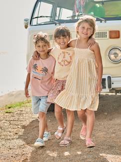 Robe à smocks rayée en seersucker fille  - vertbaudet enfant