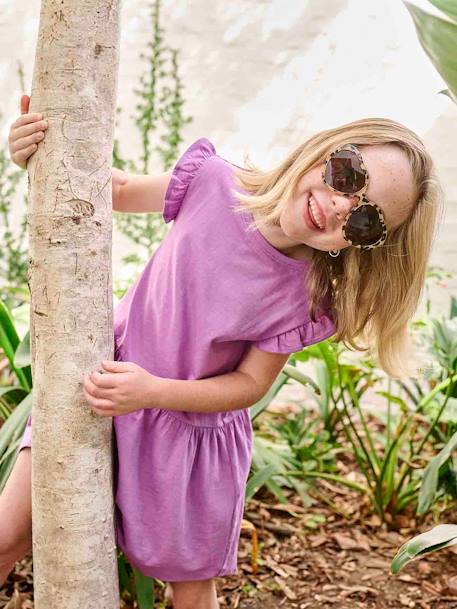 Robe à manches volantées en coton - Rose/fleuri - ENFANT | H&M FR