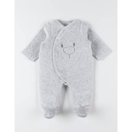 Pyjama dors-bien en velours BLEU+GRIS+ROSE 5 - vertbaudet enfant 