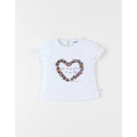 T-shirt coeur à courtes manches BLANC 1 - vertbaudet enfant 