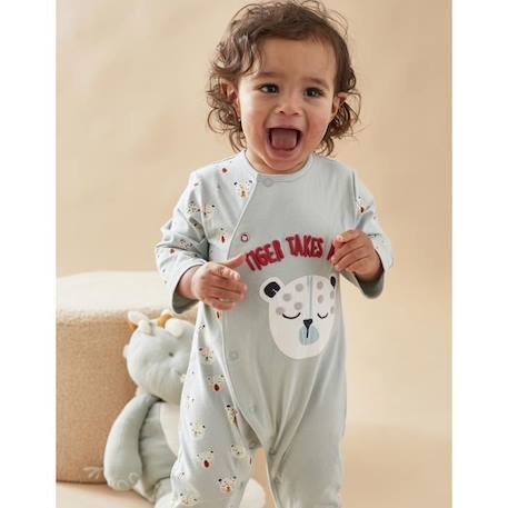 Pyjama 1 pièce imprimé tigres en jersey BLEU 1 - vertbaudet enfant 