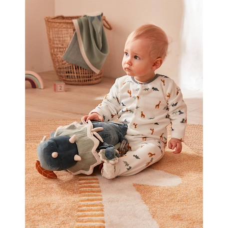 Pyjama dors-bien en velours imprimé dinosaure BLANC 2 - vertbaudet enfant 