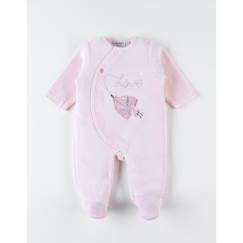 Pyjama 1 pièce oiseau en velours  - vertbaudet enfant