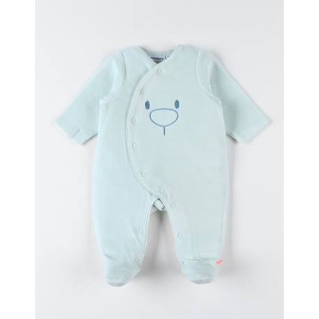 Pyjama dors-bien en velours BLEU+GRIS+ROSE 3 - vertbaudet enfant 
