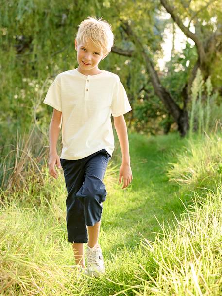 Tee-shirt tunisien garçon personnalisable bleu azur+écru 12 - vertbaudet enfant 