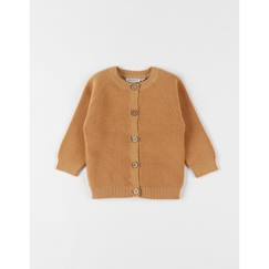 -Cardigan en tricot fin ocre