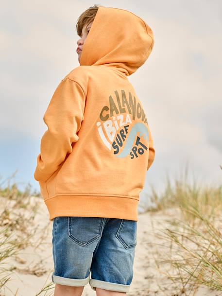 Sweat zippé à capuche motif surf au dos garçon orange 8 - vertbaudet enfant 