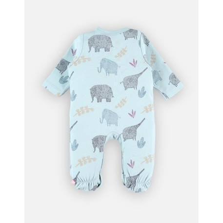 Pyjama 1 pièce imprimés éléphants VERT 2 - vertbaudet enfant 
