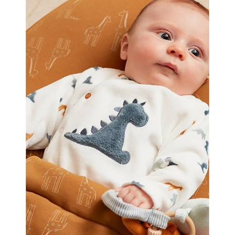 Bébé-Pyjama dors-bien en velours imprimé dinosaure
