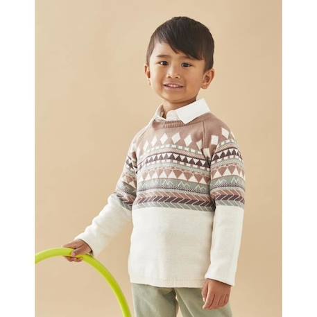 Pull tricot Noël MARRON 1 - vertbaudet enfant 