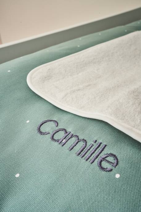 Housse matelas à langer personnalisable BICHE vert imprimé 4 - vertbaudet enfant 