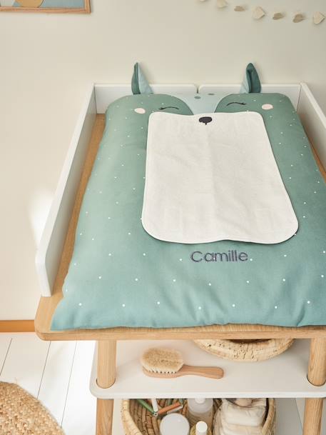 Housse matelas à langer personnalisable BICHE vert imprimé 3 - vertbaudet enfant 