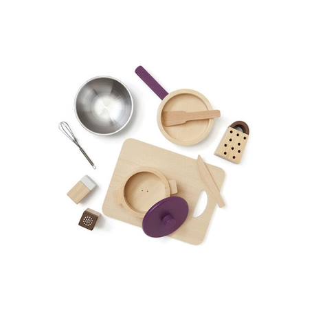 Ensemble Ustensiles De Cuisine En Bois Kid's Hub - Kids Concept - Ensemble de cuisine BRISTO - 8 pièces BEIGE 1 - vertbaudet enfant 