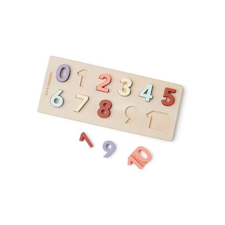 Puzzle Chiffres 0-10 en bois - Kids Concept BEIGE 1 - vertbaudet enfant 