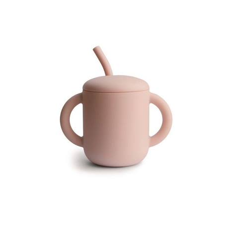 Tasse d'apprentissage avec paille - Rose Blush - Verre bébé - Mushie ROSE 1 - vertbaudet enfant 