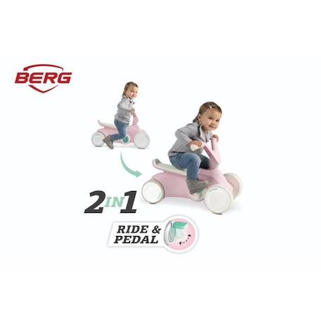 Kart à pédales - BERG - GO² Pink - Pour enfants de 10 à 30 mois - Pliable et sécurisé ROSE 2 - vertbaudet enfant 