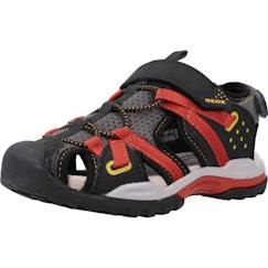 Chaussures-Chaussures garçon 23-38-Sandale Enfant Geox Borealis - Scratch - Noir/DK Rouge - Confort exceptionnel