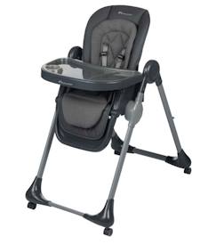 Puériculture-Chaise haute, réhausseur-BEBECONFORT OLEA Chaise haute bébé, évolutive, multi-positions; de la naissance à 3 ans (15 kg), Mineral Graphite