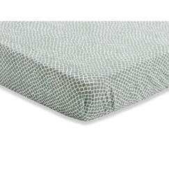 Linge de maison et décoration-Linge de lit bébé-Drap-housse-Drap-housse Jersey lit bébé 60x120cm Snake Vert Cendré - Jollein