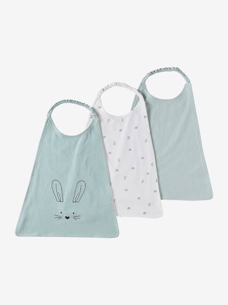Lot 3 grands bavoirs Achille+Mon coeur+vert sauge 12 - vertbaudet enfant 