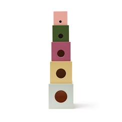 Jouet-Premier âge-Premières manipulations-Cubes bois à empiler Edvin - 5 pcs - Couleurs - Kids Concept